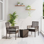 Bistro set za vrt 3 pcs Smeđa poliratan