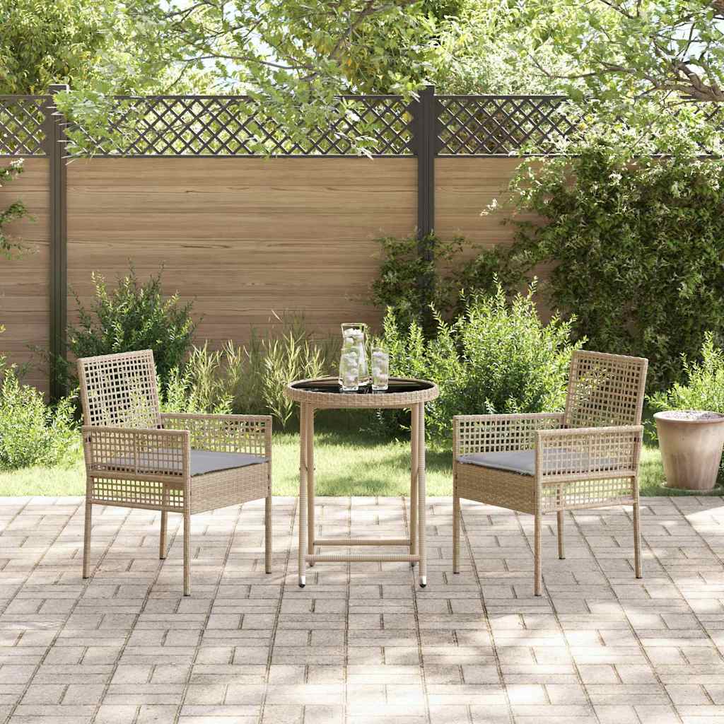 Bistro set za vrt 3 pcs Bež poliratan