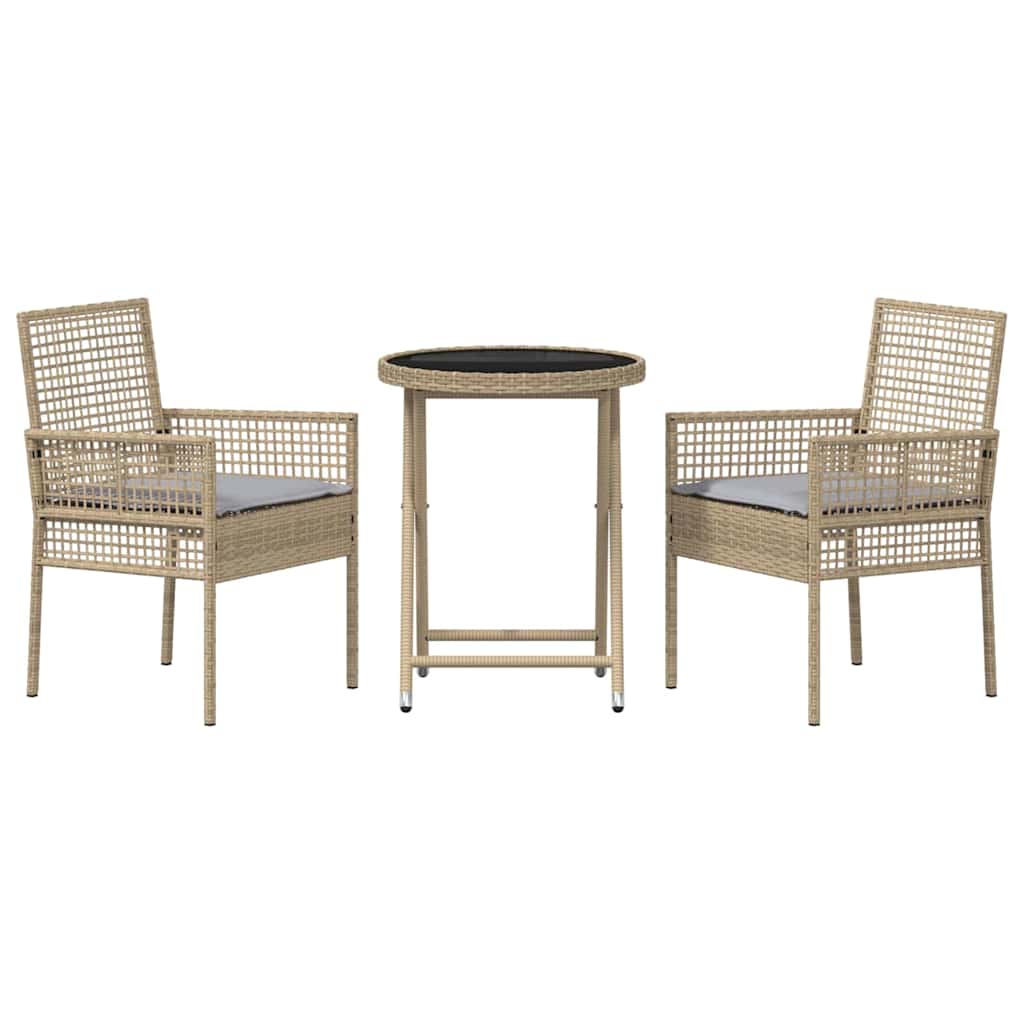 Bistro set za vrt 3 pcs Bež poliratan