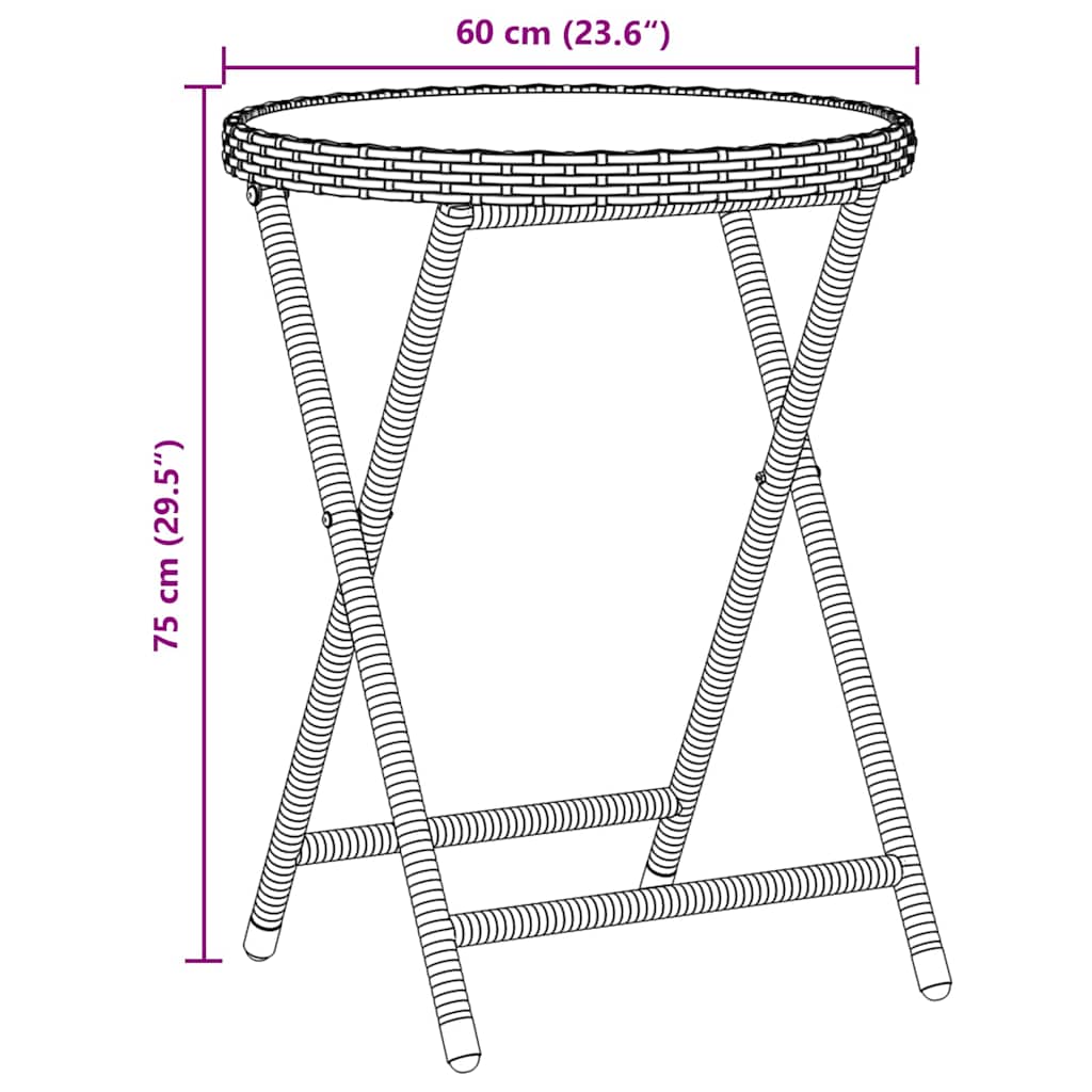 Bistro set za vrt 3 pcs Bež poliratan