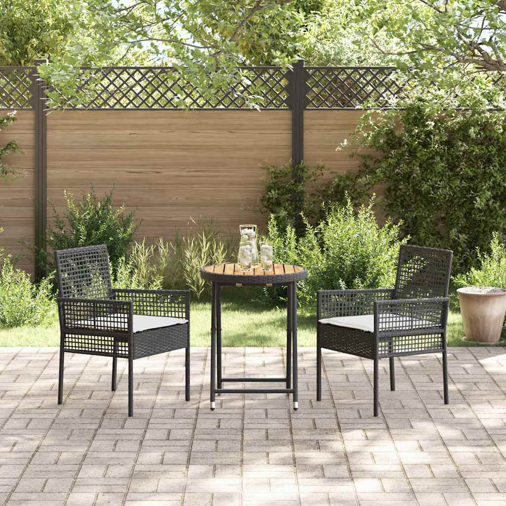 Bistro set za vrt 3 pcs Crna poliratan