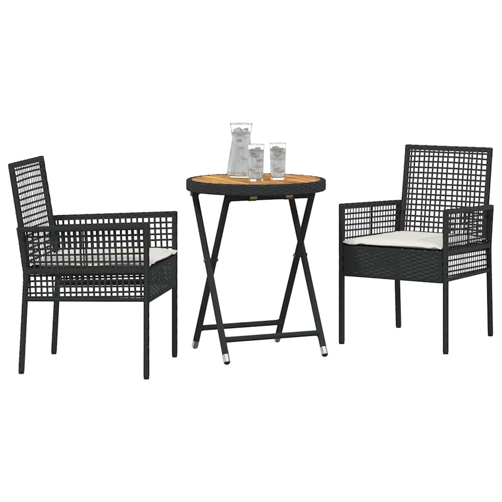 Bistro set za vrt 3 pcs Crna poliratan