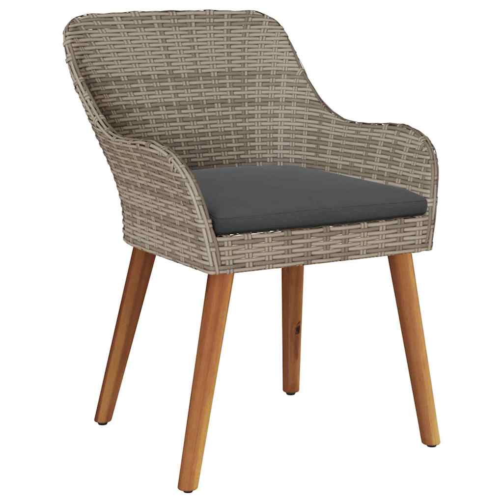 Vrtna stolica s jastukom 2 pcs Crna 62,5 x 55 x 82 cm poliratan