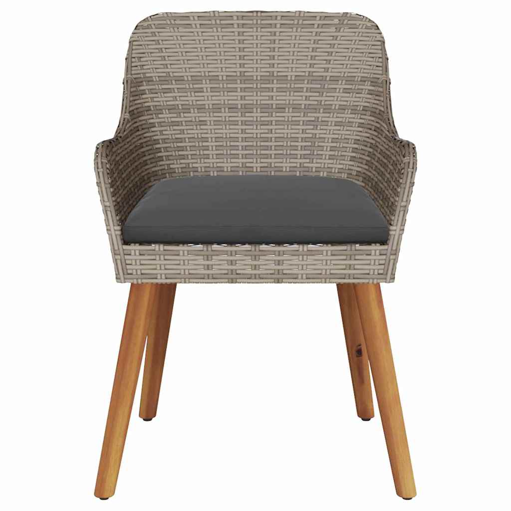 Vrtna stolica s jastukom 2 pcs Crna 62,5 x 55 x 82 cm poliratan