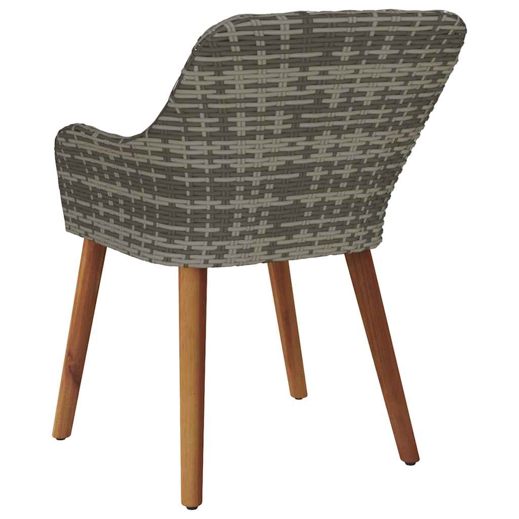 Vrtna stolica s jastukom 2 pcs Siva 62,5 x 55 x 82 cm poliratan