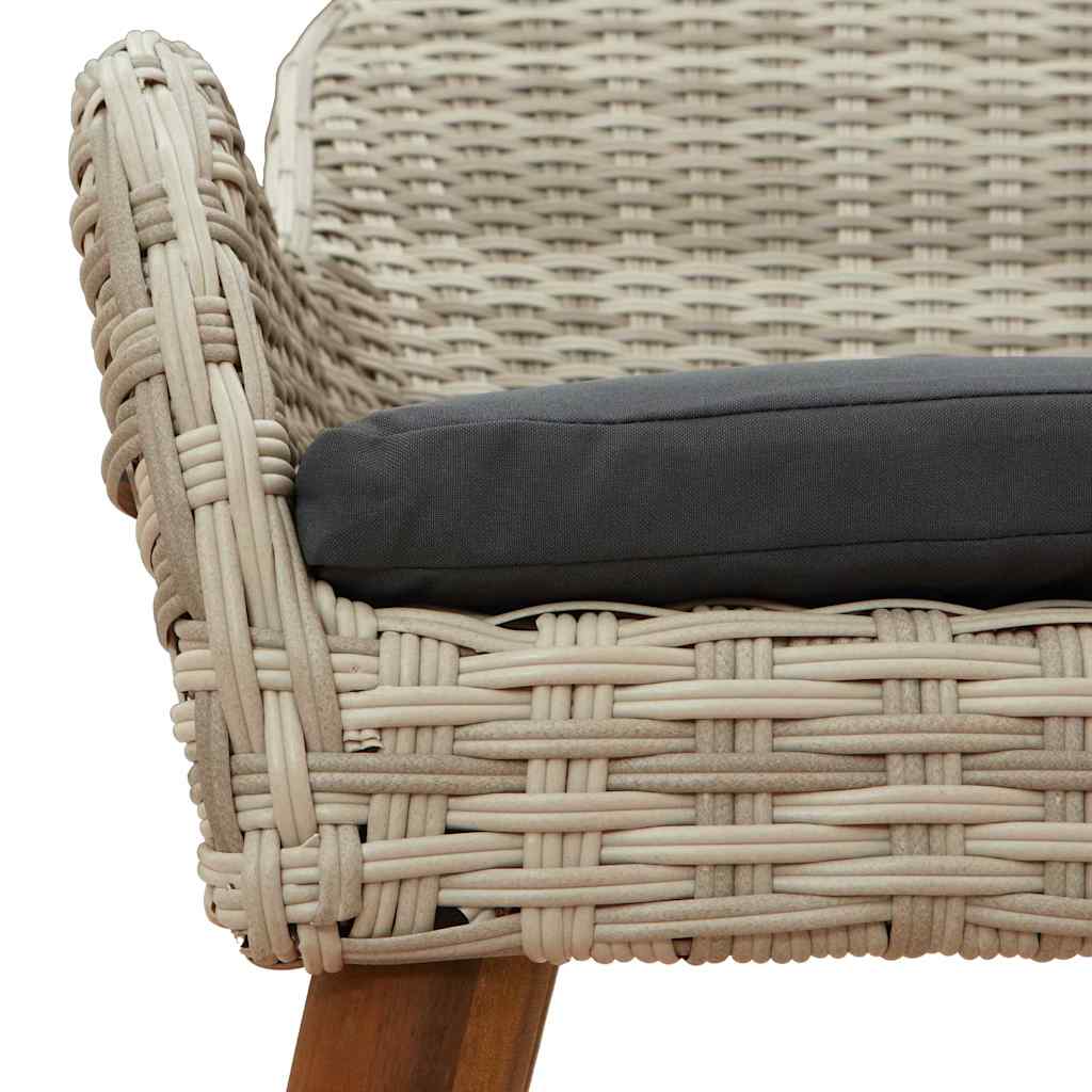 Vrtna stolica 2 pcs Svijetlo siva 62,5 x 55 x 82 cm poliratan