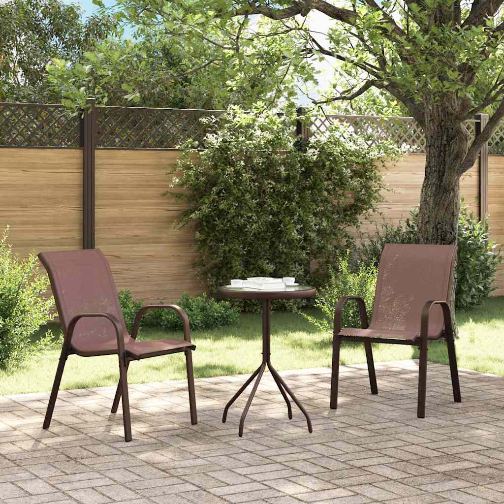 Bistro set za vrt 3 pcs Smeđa Čelik