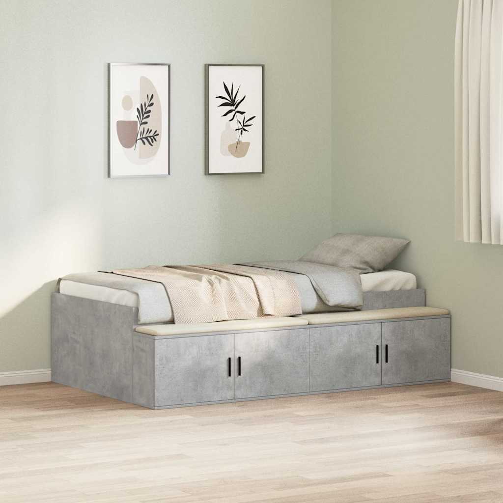 Krevetna konstrukcija s ladicama Betonski sivi 90 x 200 cm
