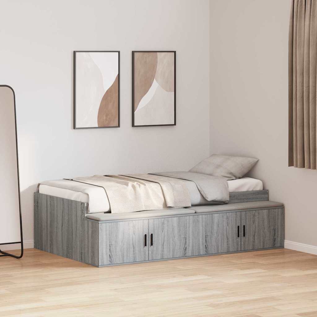 Krevetna konstrukcija Siva Sonoma 90 x 200 cm Konstruirano drvo