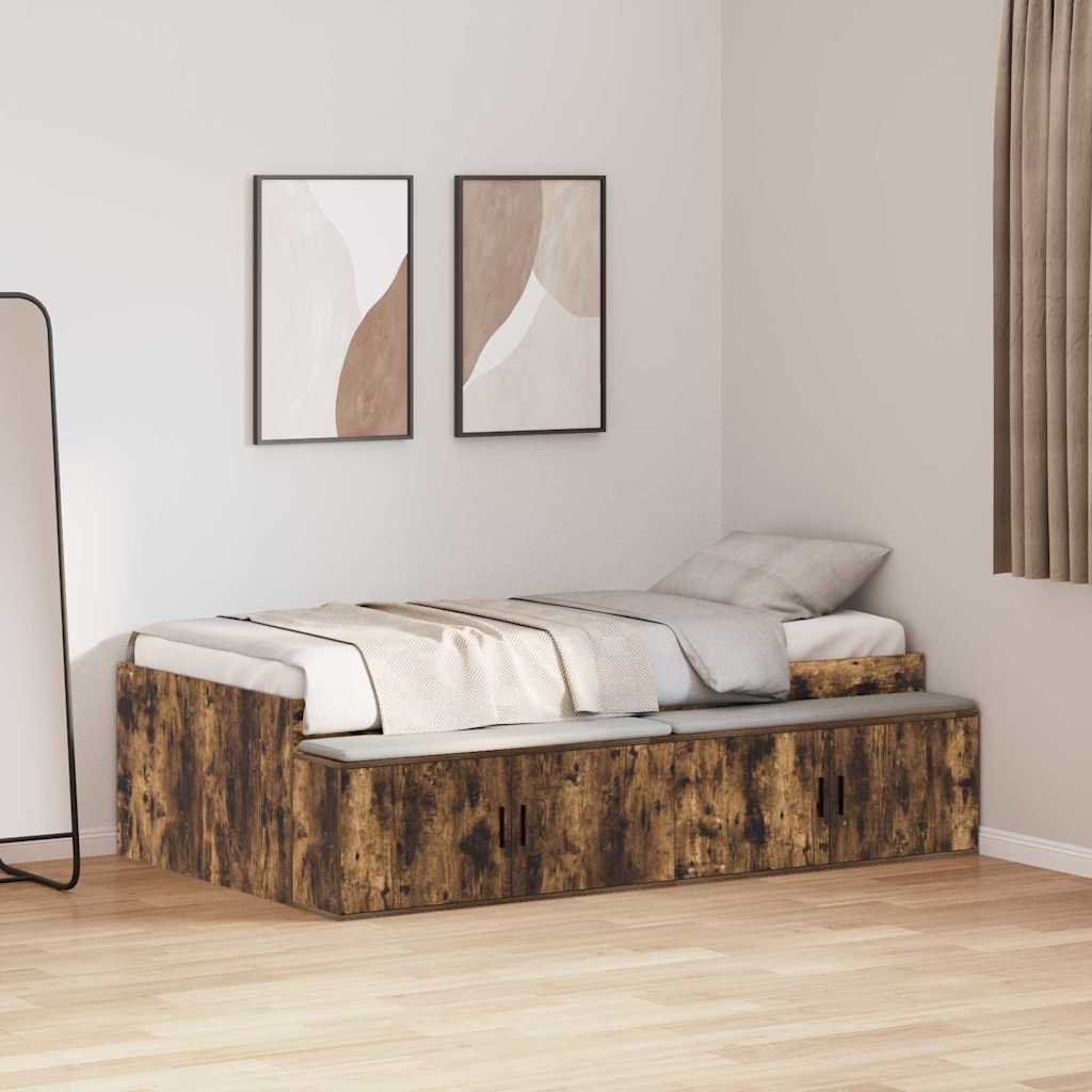 Krevetna konstrukcija s ladicama Dimljeni hrast 90 x 190 cm