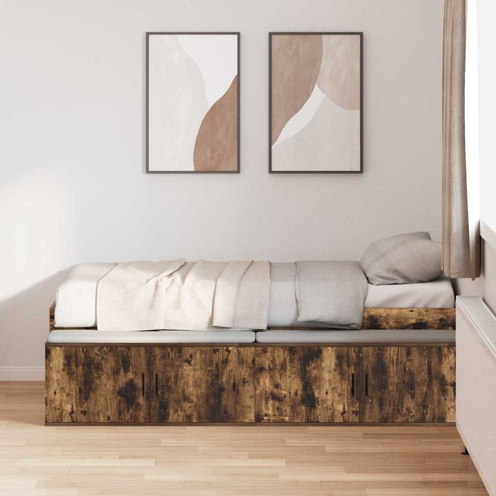 Krevetna konstrukcija s ladicama Dimljeni hrast 90 x 190 cm