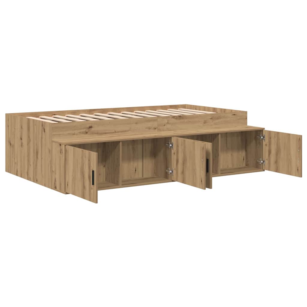 Krevetna konstrukcija s ladicama Umjetnički hrast 90 x 190 cm