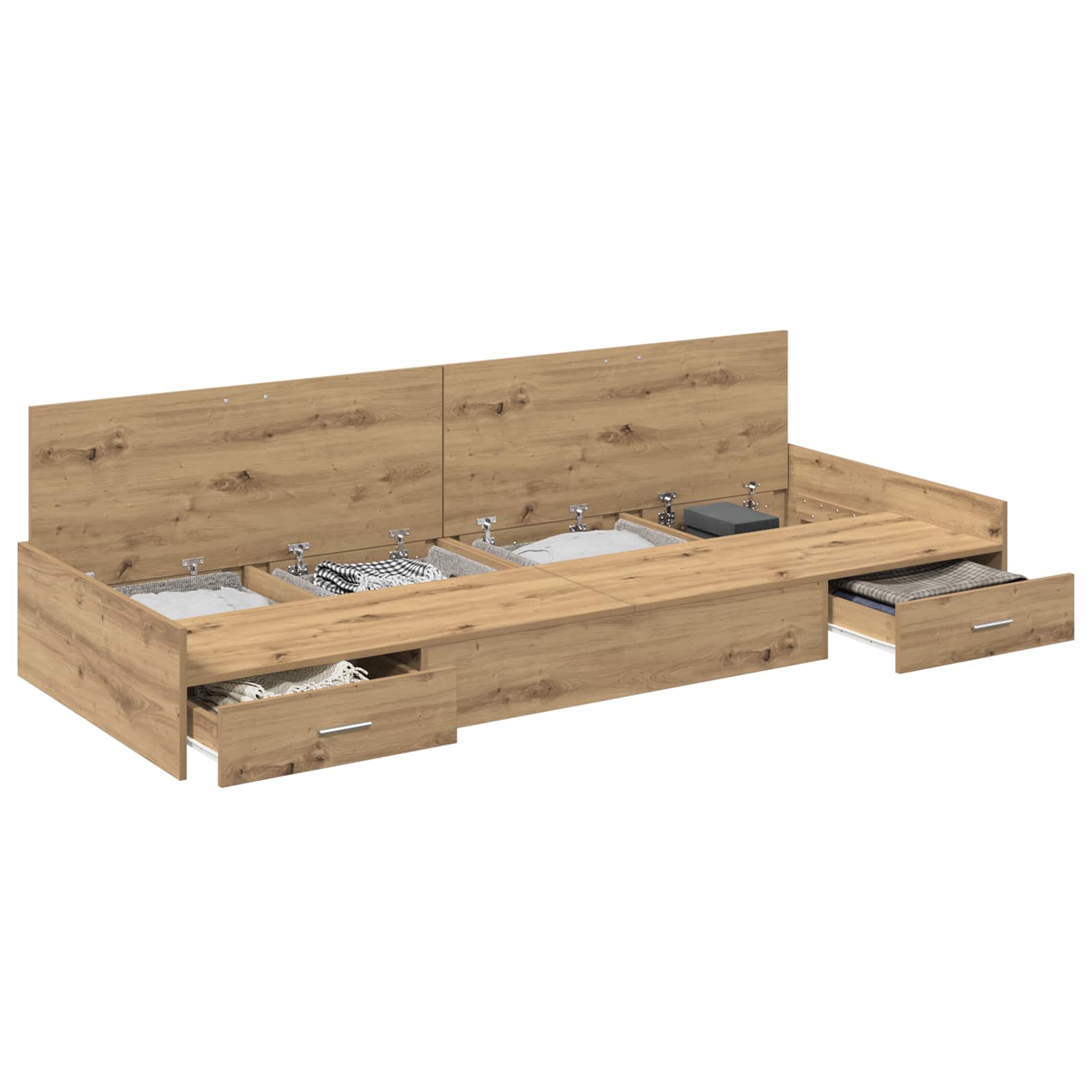 Krevetna konstrukcija s ladicama Umjetnički hrast 98.5 x 200 cm
