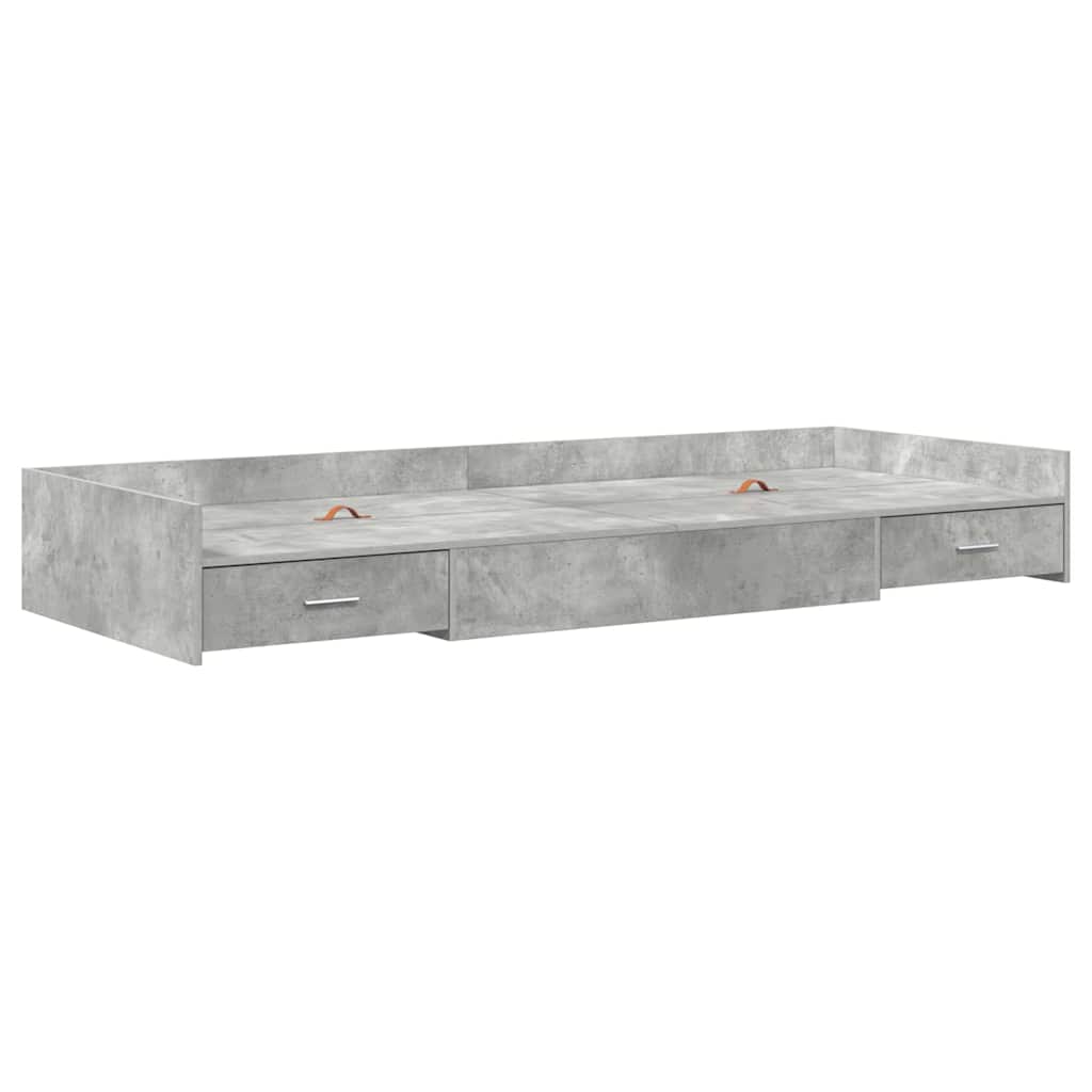 Krevetna konstrukcija s uzglavljem Betonski sivi 80 x 200 cm
