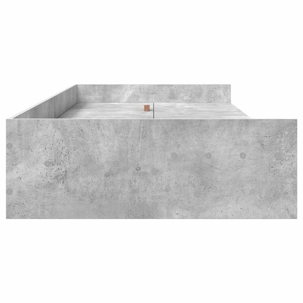Krevetna konstrukcija s uzglavljem Betonski sivi 80 x 200 cm