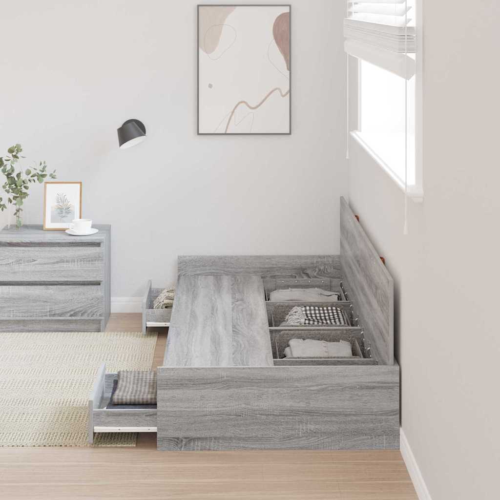 Krevetna konstrukcija Siva Sonoma 80 x 200 cm Konstruirano drvo