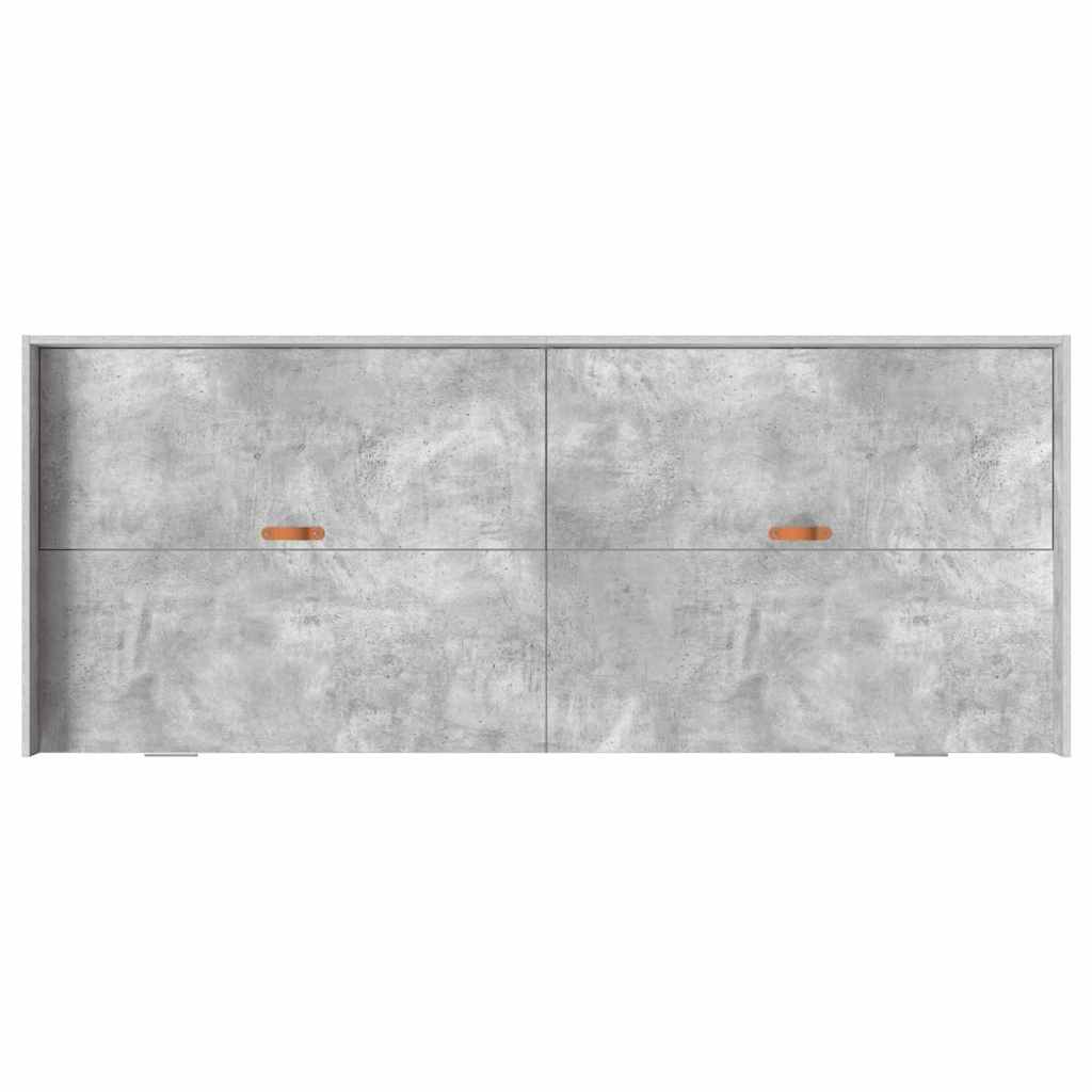 Krevetna konstrukcija s uzglavljem Betonski sivi 90 x 190 cm