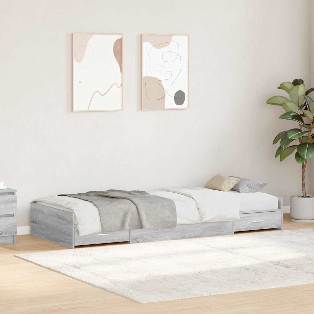 Krevetna konstrukcija Siva Sonoma 75 x 190 cm Konstruirano drvo