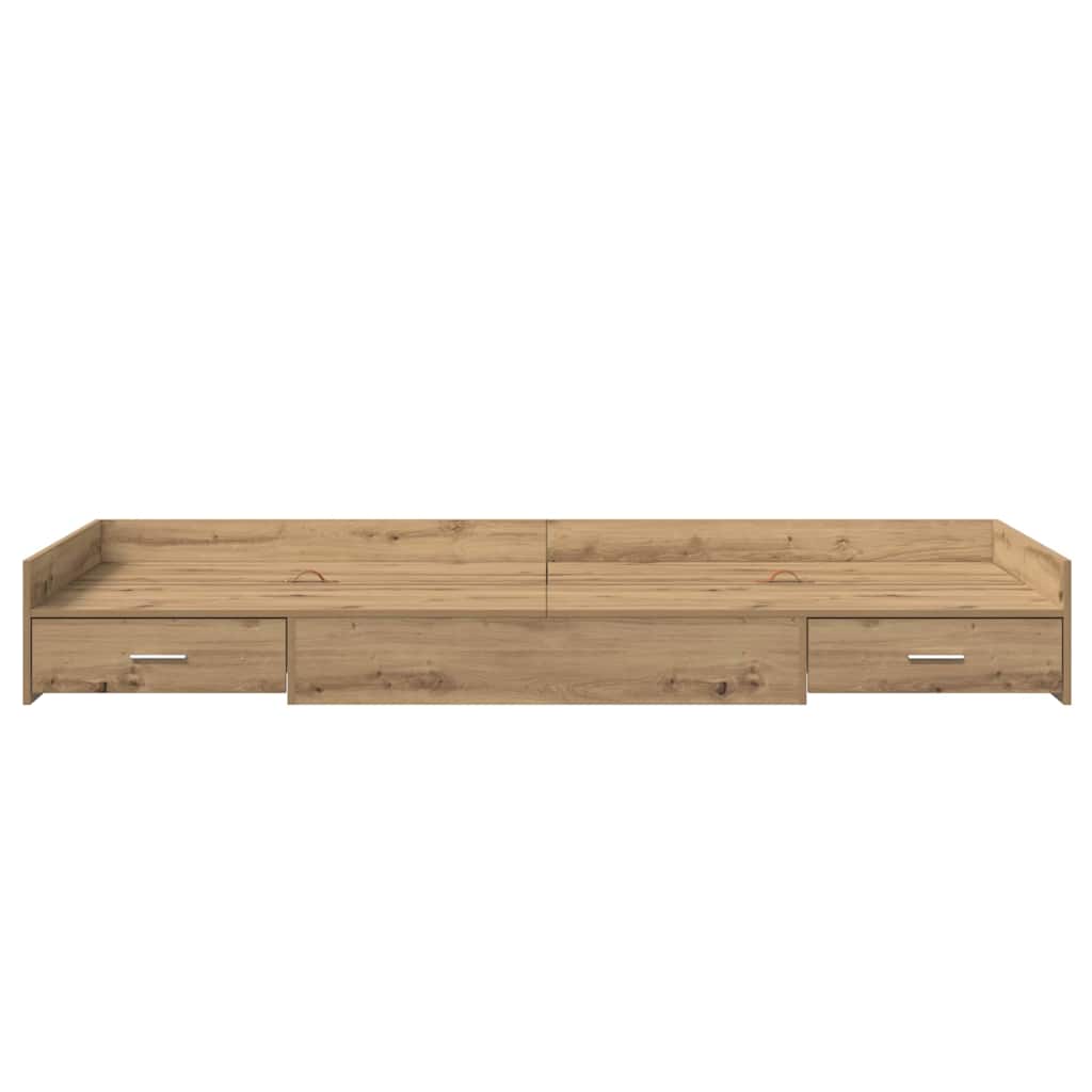 Krevetna konstrukcija s uzglavljem Umjetnički hrast 75 x 190 cm