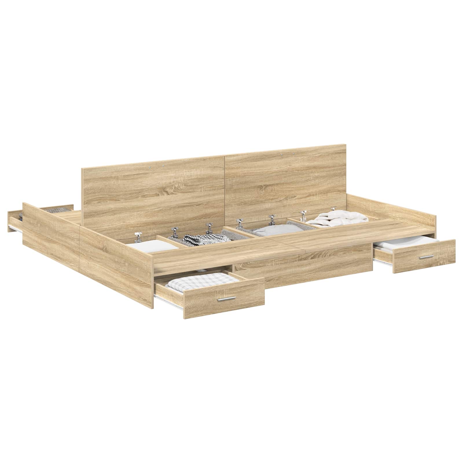 Krevet s ladicama Sonoma hrast 200 x 200 cm Konstruirano drvo