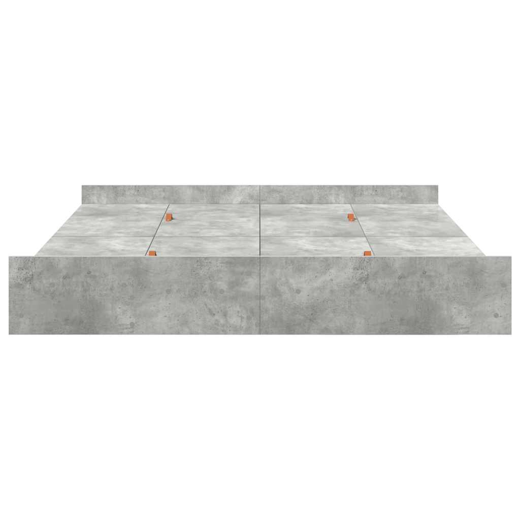 Krevet s ladicama Betonski sivi 200 x 200 cm Konstruirano drvo