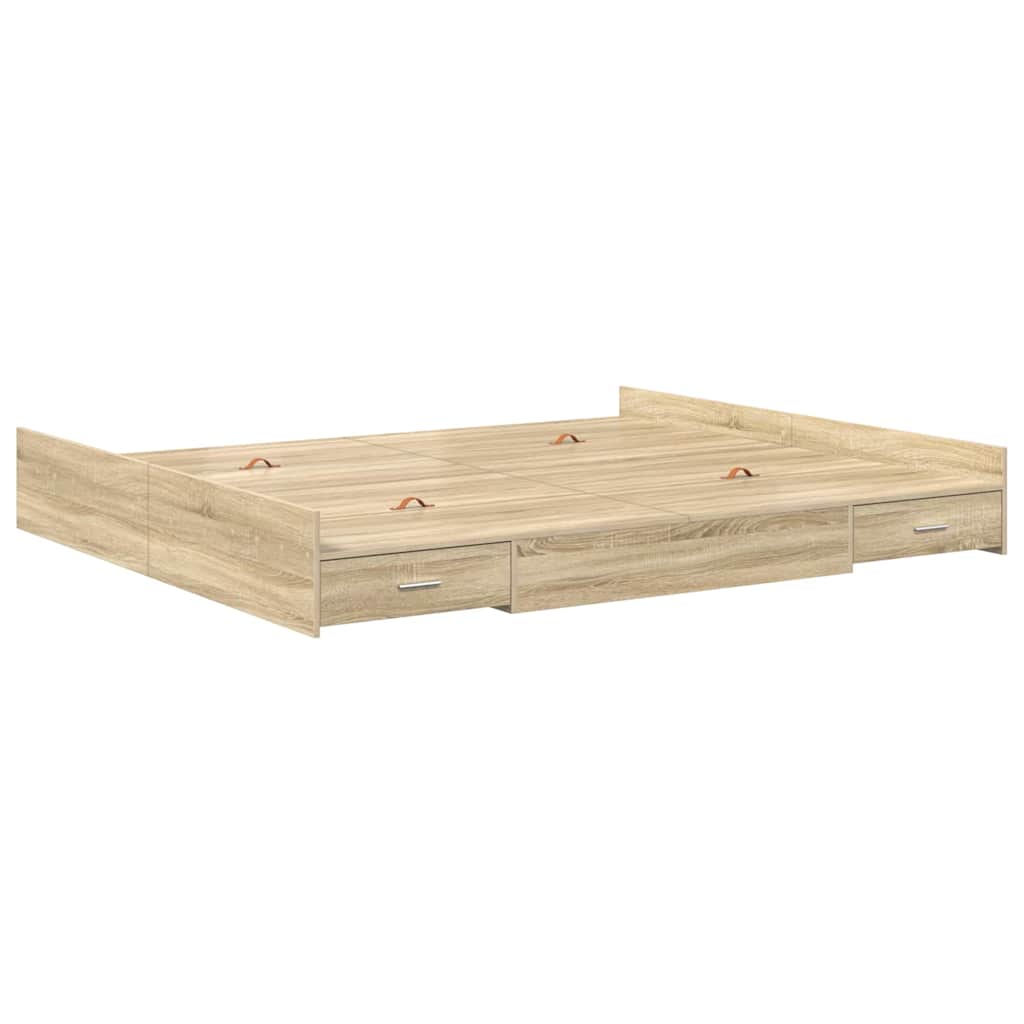 Krevet s ladicama Sonoma hrast 180 x 200 cm Konstruirano drvo