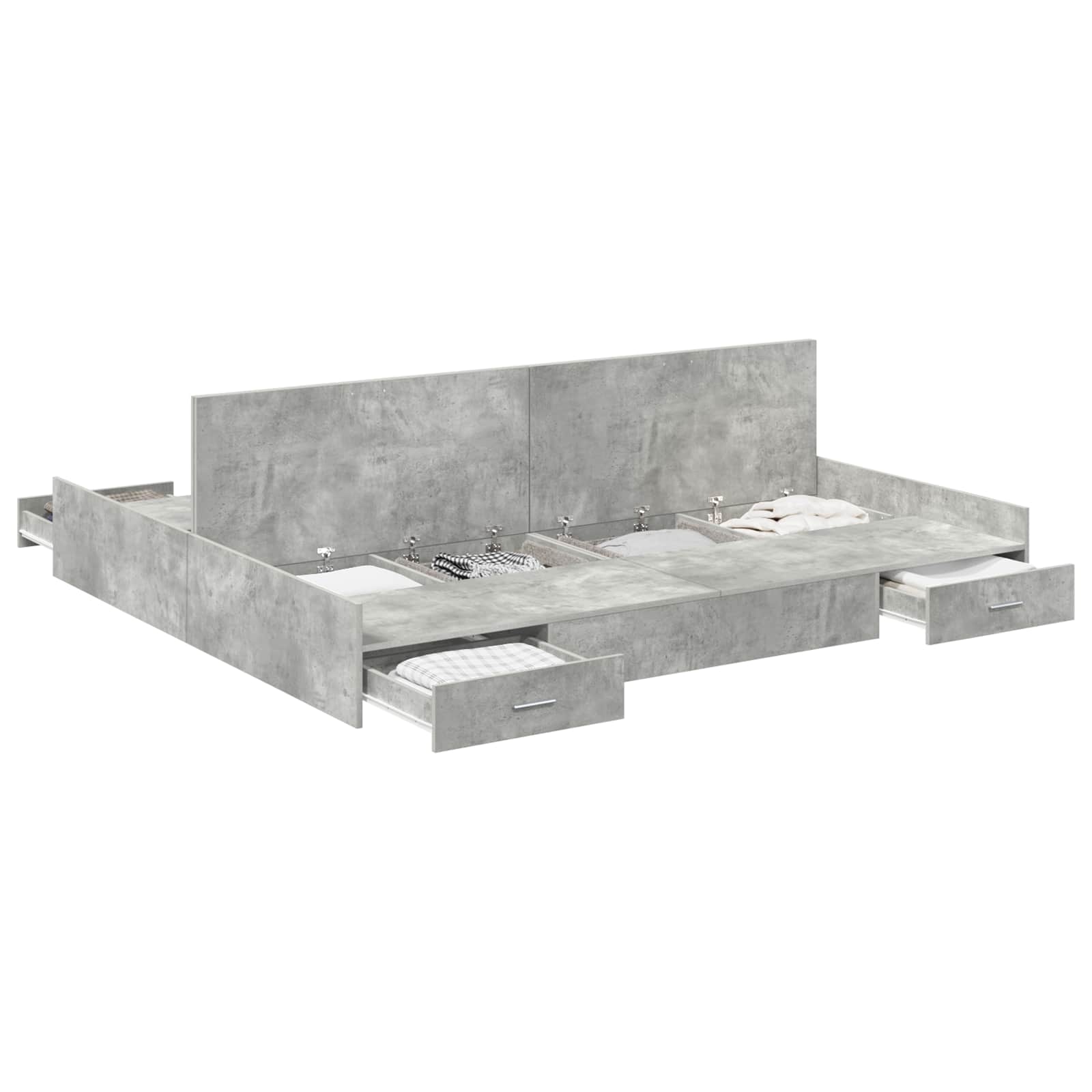 Krevet s ladicama Betonski sivi 180 x 200 cm Konstruirano drvo