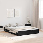 Krevet s ladicama Crni hrast 160 x 200 cm Konstruirano drvo