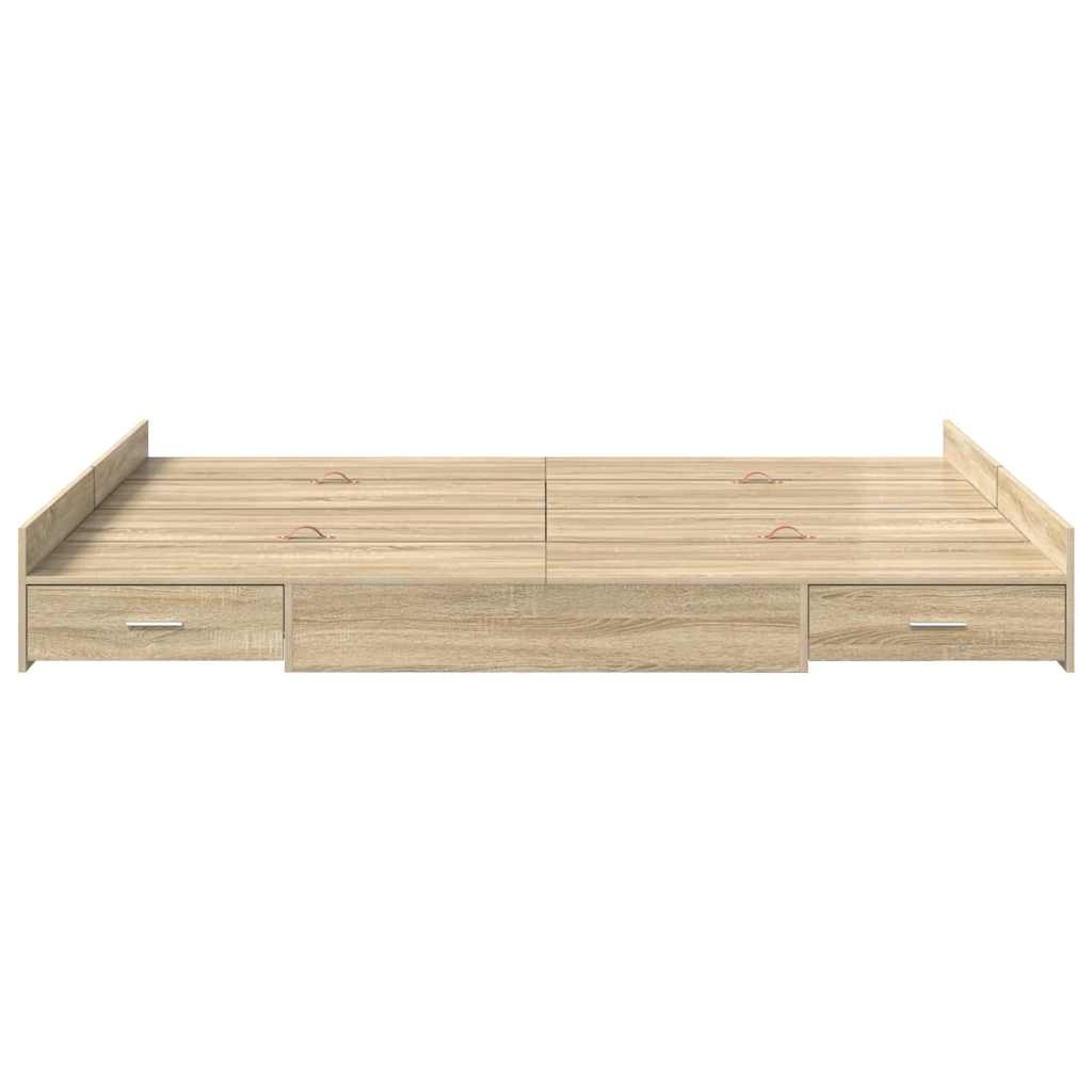 Krevet s ladicama Sonoma hrast 160 x 200 cm Konstruirano drvo