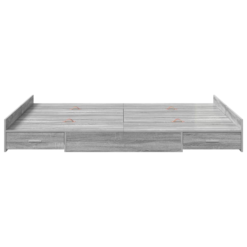 Krevet s ladicama Siva Sonoma 160 x 200 cm Konstruirano drvo