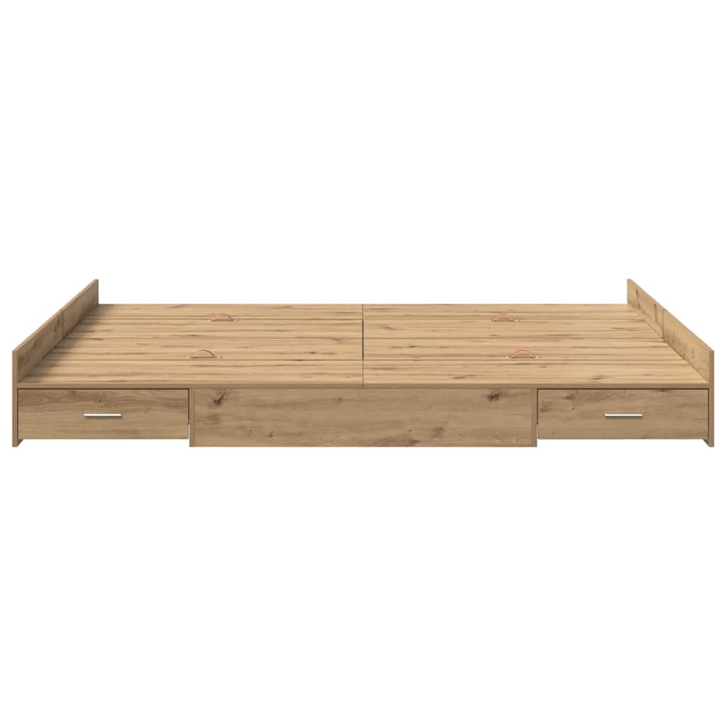 Krevet s ladicama s uzglavljem Umjetnički hrast 160 x 200 cm