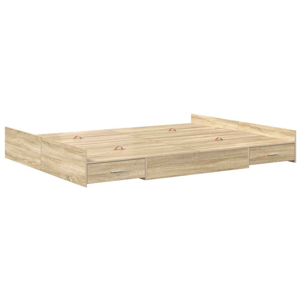 Krevet s ladicama Sonoma hrast 150 x 200 cm Konstruirano drvo