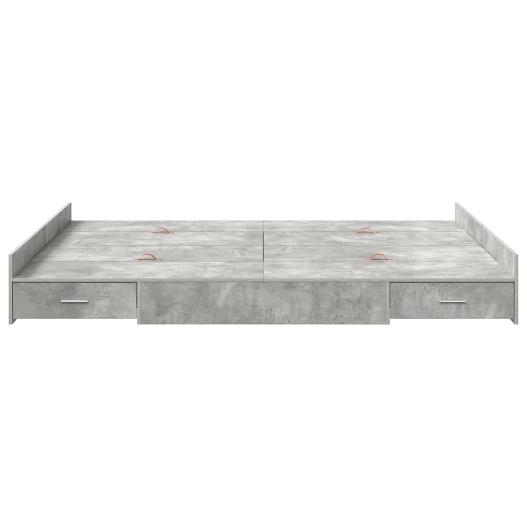 Krevet s ladicama Betonski sivi 150 x 200 cm Konstruirano drvo