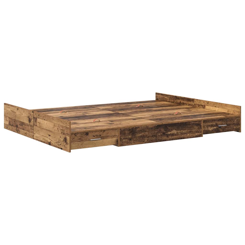 Krevet s ladicama Staro drvo 150 x 200 cm Konstruirano drvo