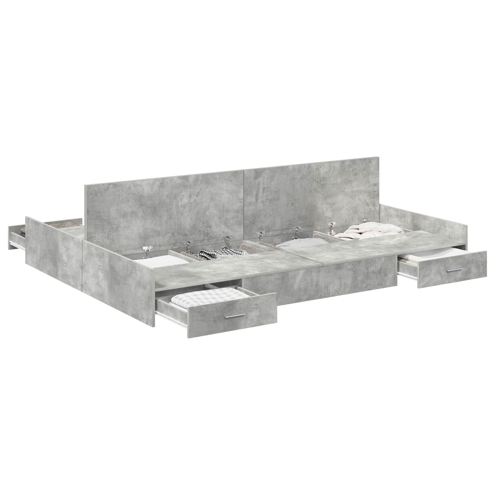 Krevet s ladicama Betonski sivi 140 x 200 cm Konstruirano drvo