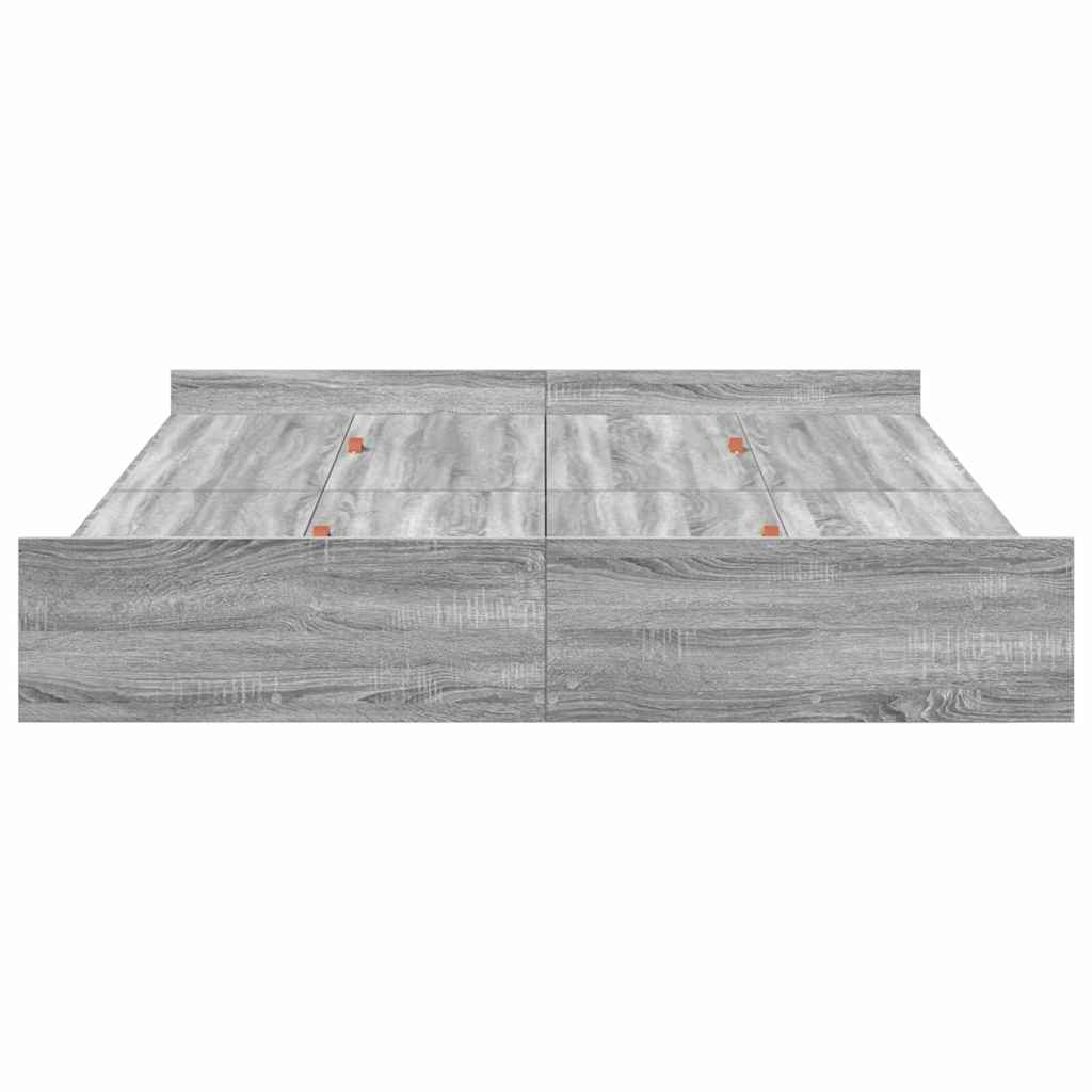 Krevet s ladicama Siva Sonoma 140 x 200 cm Konstruirano drvo