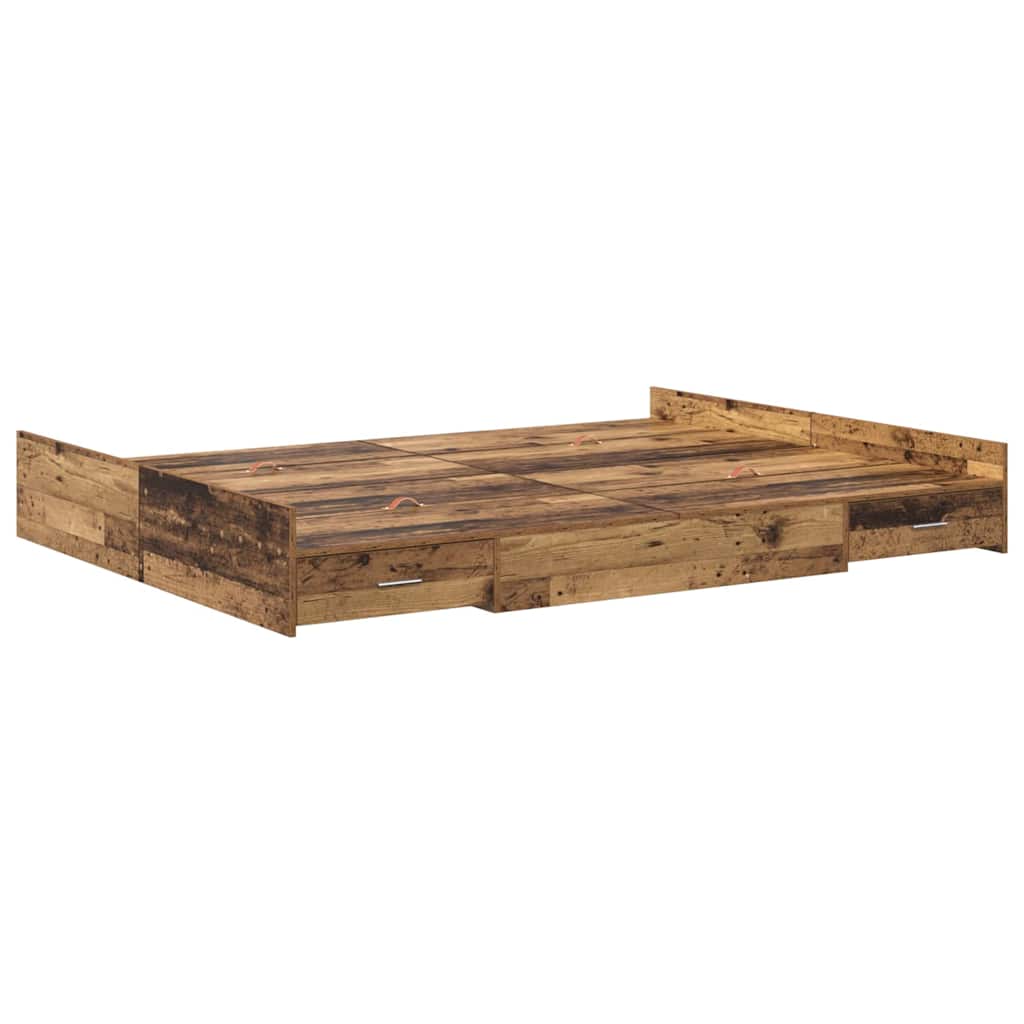 Krevet s ladicama Staro drvo 140 x 200 cm Konstruirano drvo