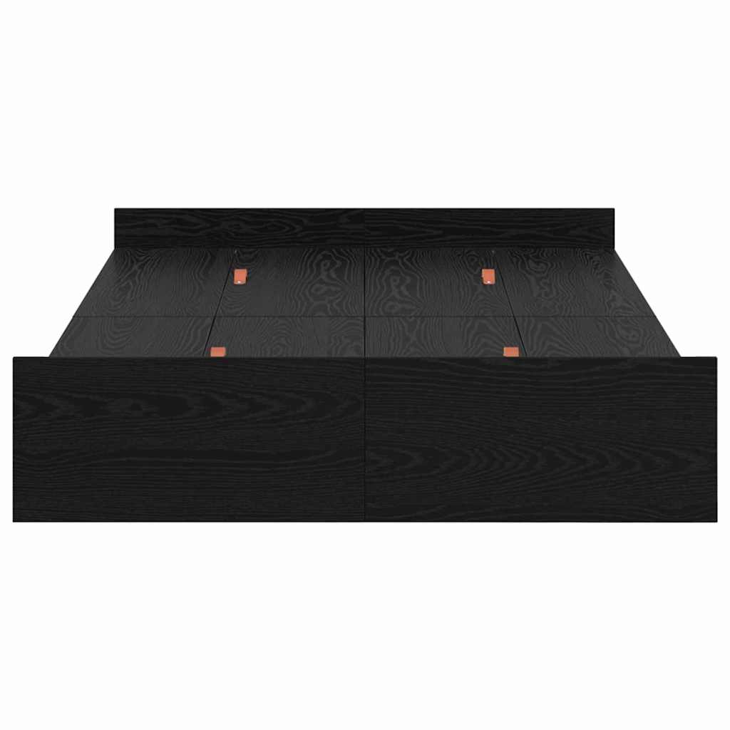 Krevet s ladicama Crni hrast 120 x 200 cm Konstruirano drvo