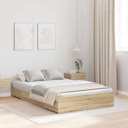 Krevet s ladicama Sonoma hrast 120 x 200 cm Konstruirano drvo