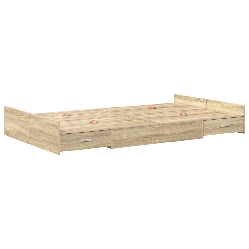 Krevet s ladicama Sonoma hrast 120 x 200 cm Konstruirano drvo