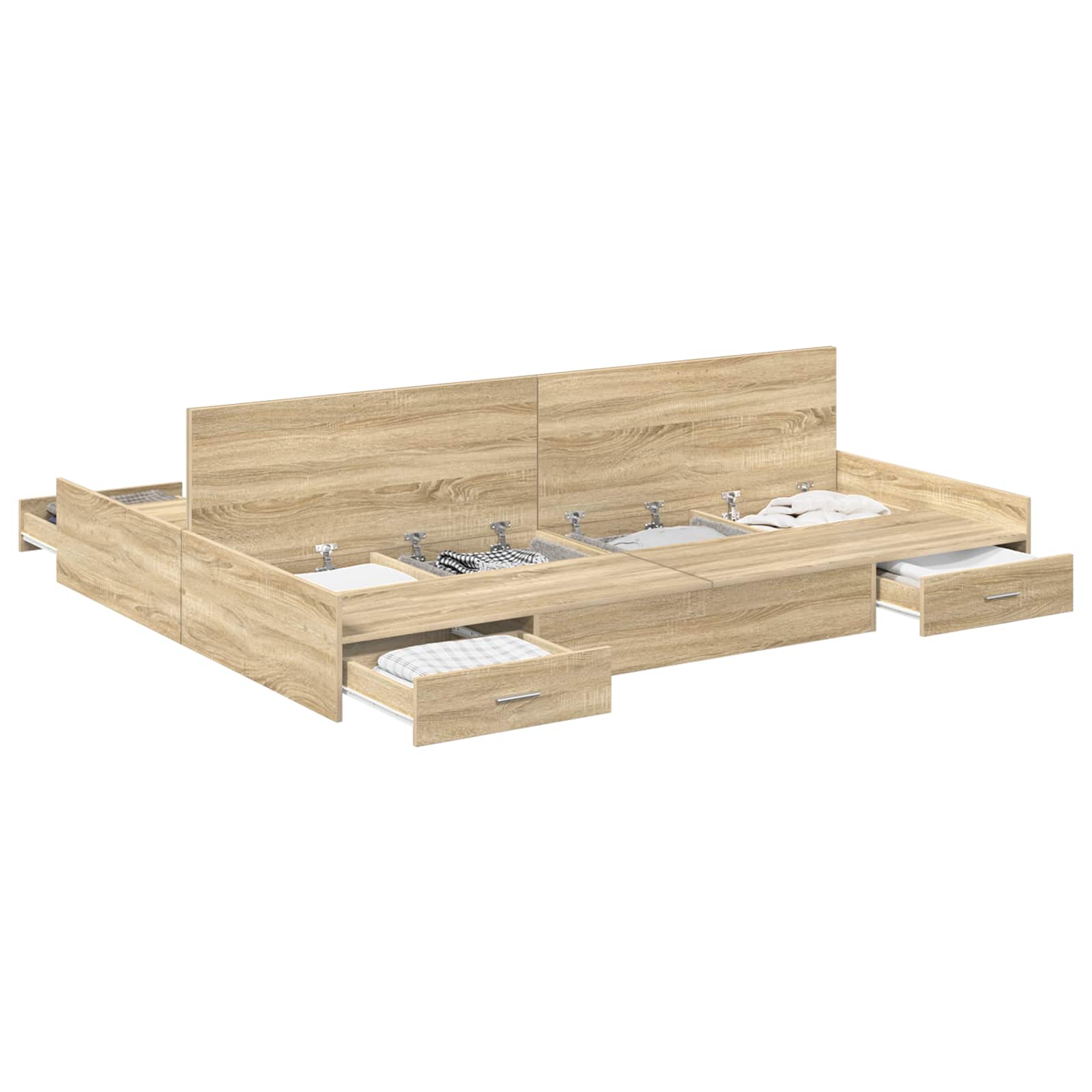 Krevet s ladicama Sonoma hrast 140 x 190 cm Konstruirano drvo