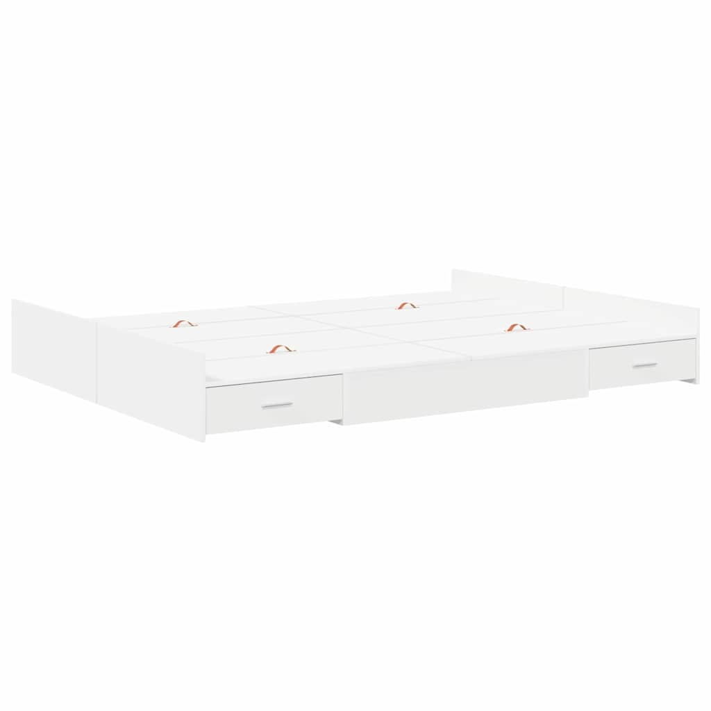 Krevet s ladicama Bijelo 135 x 190 cm Konstruirano drvo