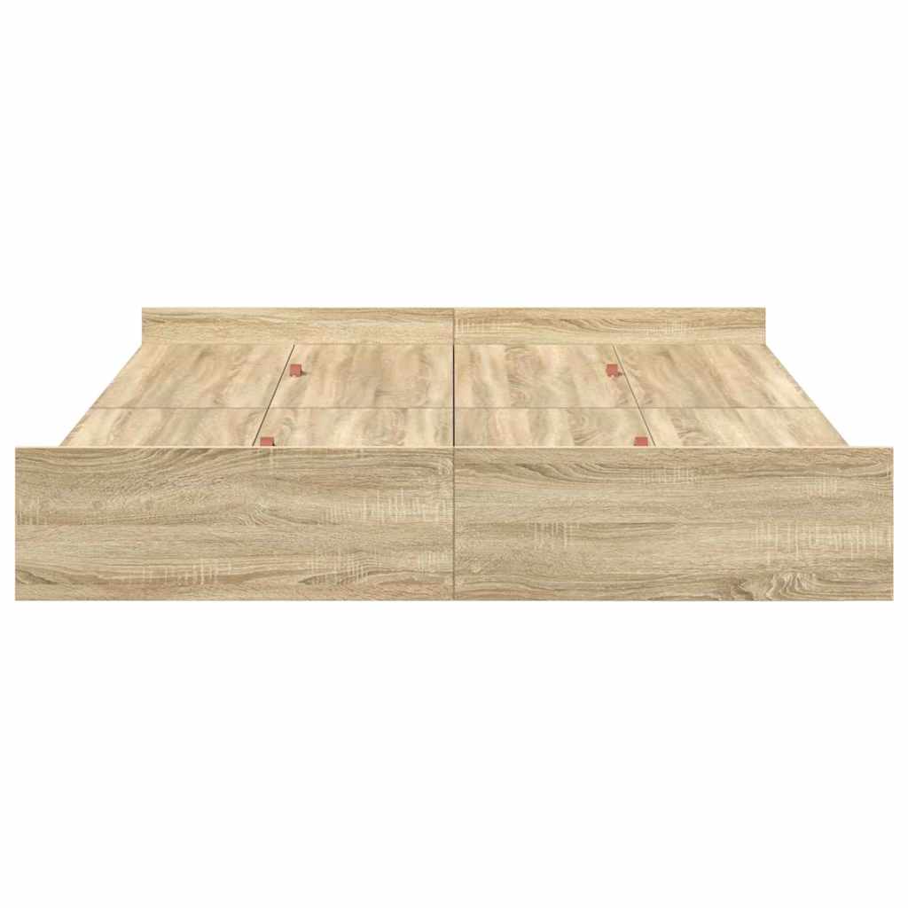 Krevet s ladicama Sonoma hrast 135 x 190 cm Konstruirano drvo