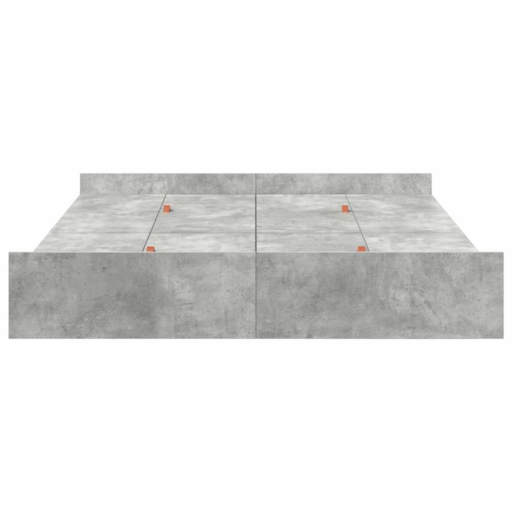 Krevet s ladicama Betonski sivi 135 x 190 cm Konstruirano drvo
