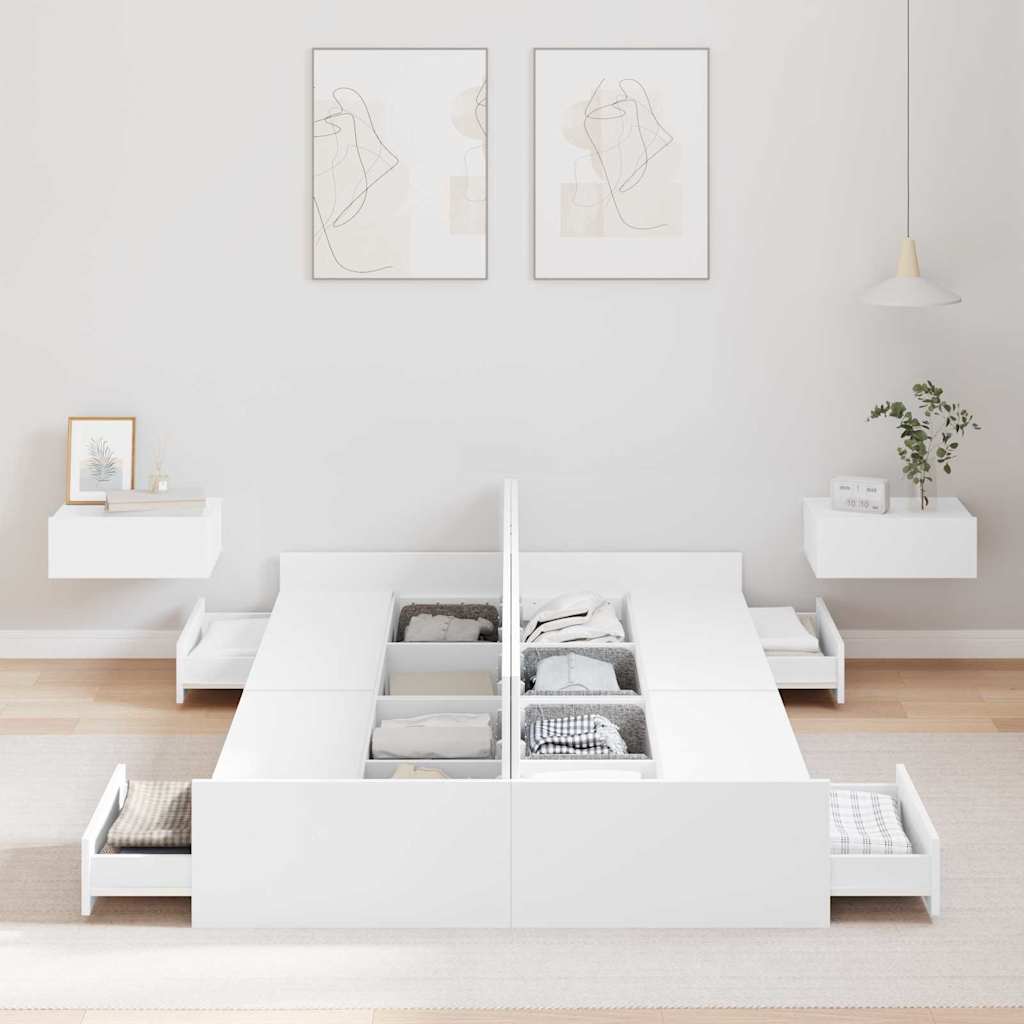 Krevet s ladicama Bijelo 120 x 190 cm Konstruirano drvo