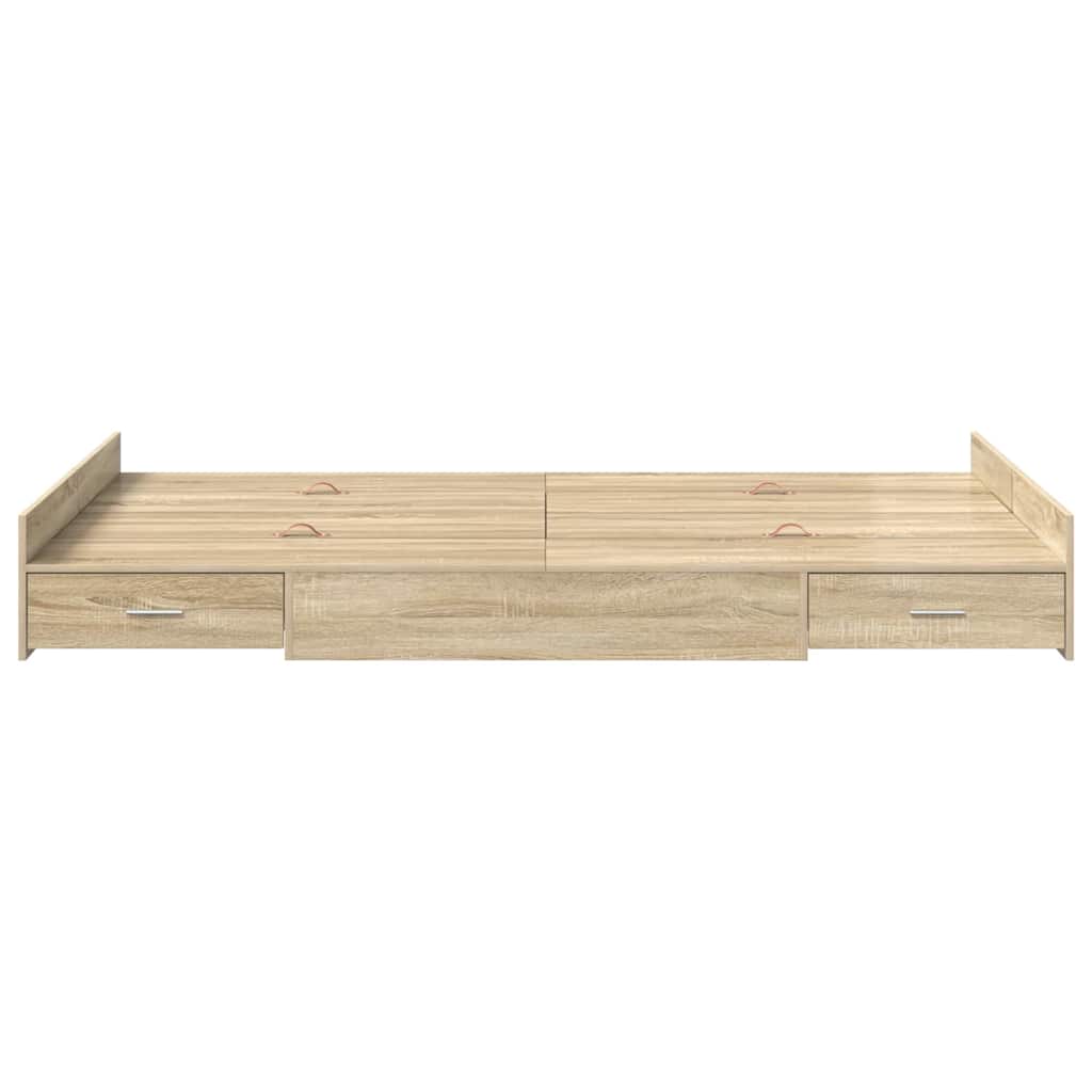 Krevet s ladicama Sonoma hrast 120 x 190 cm Konstruirano drvo