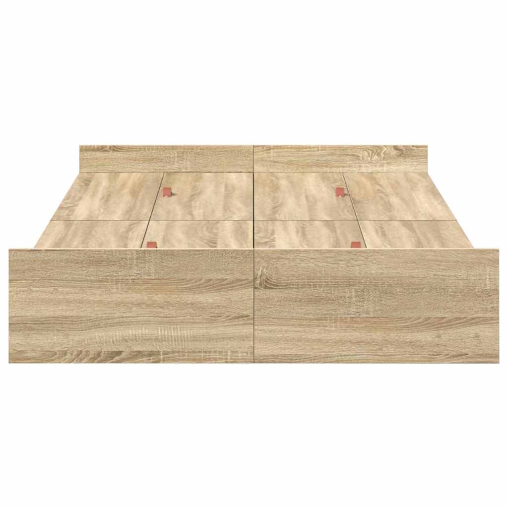 Krevet s ladicama Sonoma hrast 120 x 190 cm Konstruirano drvo