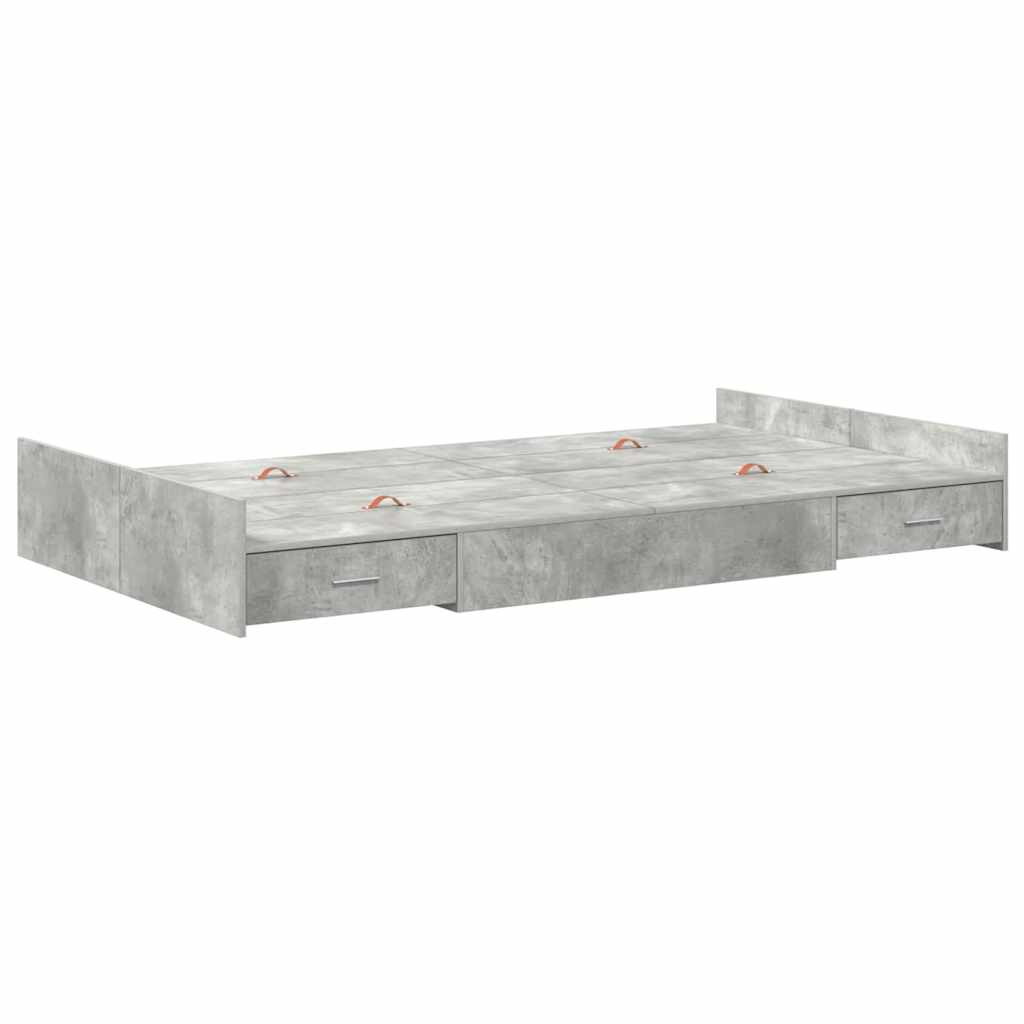 Krevet s ladicama Betonski sivi 120 x 190 cm Konstruirano drvo