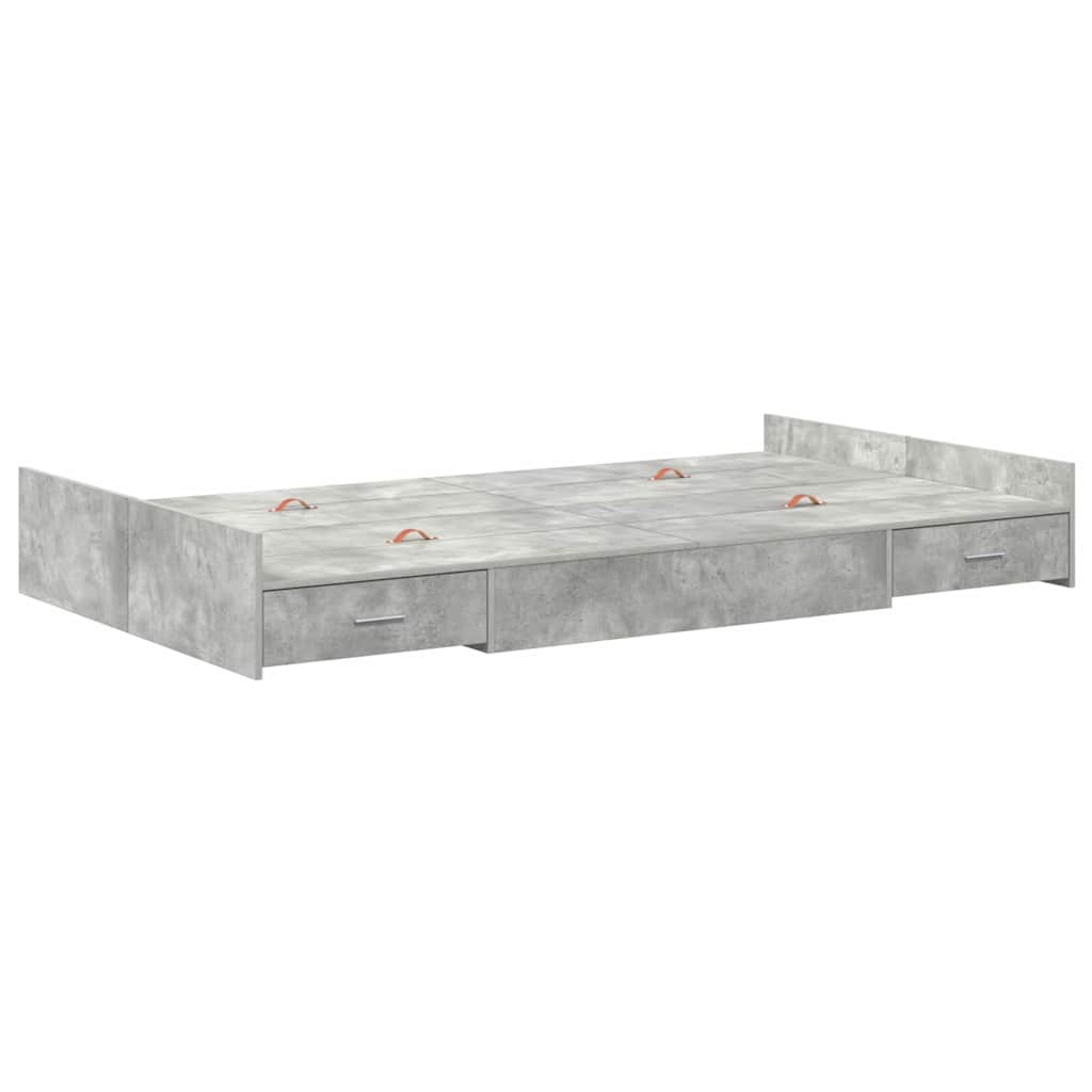 Krevet s ladicama Betonski sivi 120 x 190 cm Konstruirano drvo