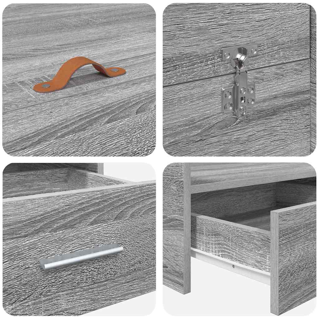 Krevet s ladicama Siva Sonoma 120 x 190 cm Konstruirano drvo